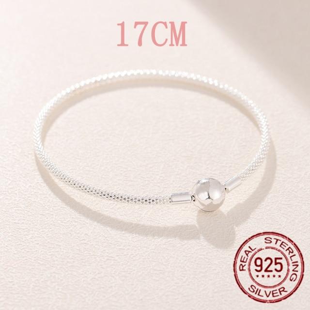 925 Sterling Silver Snake Chain Bracelets Charm Pendientes Mujer 925 Original Bracelet For Women Fine Jewelry Clasp Bangle Gift