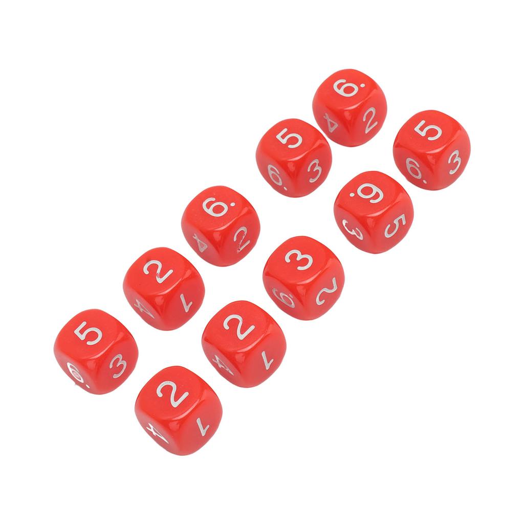 20PCS 6 Sided Number Dice Plastic 16mm Round Corner Polyhedral Dice Set for Numeral Teaching Board