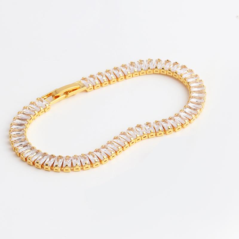 Women's Gold Colorful Choker Necklace Shiny Rainbow Crystal Zircon Tennis Chain Statement Jewelry Dropshipping
