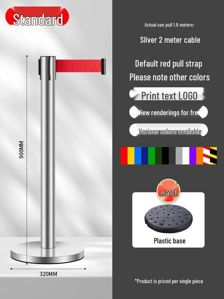 Retractable Queue Barrier Post with Belt