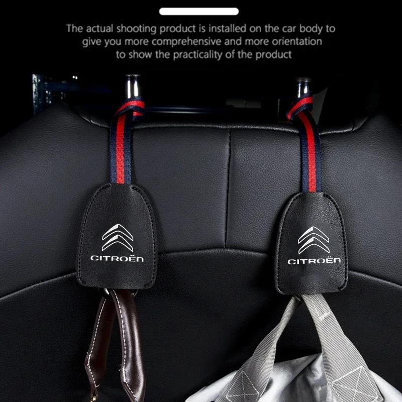 Leather Car Seat Back Hook Holder for Citroen C1 C2 C3 C5 C4L DS3 DS4 DS5 Xsara Saxo Berlingo Jumpy Picasso C-Elysee Car Styling alf123