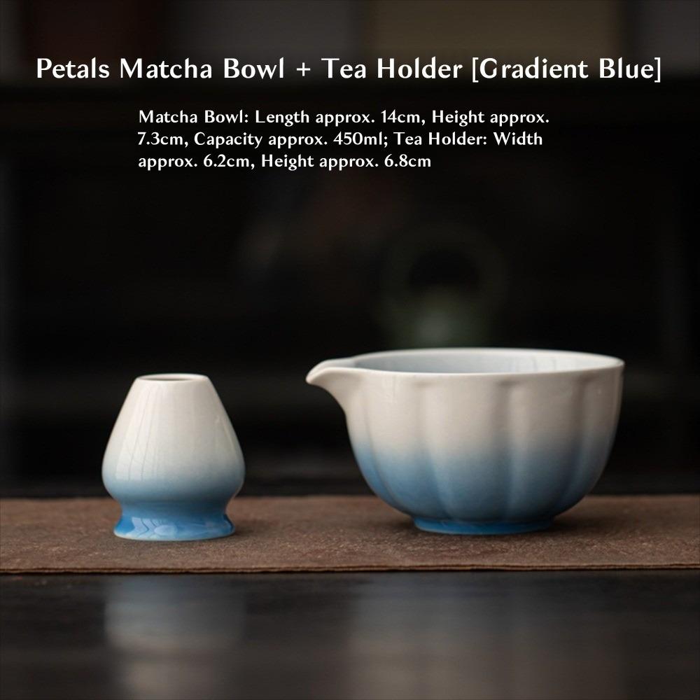 2PCS Ceramic Matcha Bowl Smooth Large Capacity Matcha Whisk Stand High Temperature Resistant Tea Salad Soup Bowl