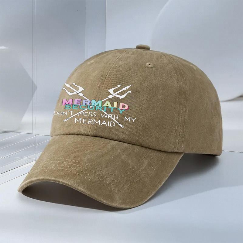 Mermaid Security Dont Mess With My Mermaid Baseball Cap Adjustable Polyester Casual Outdoor Hat Unisex
