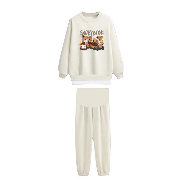 2025 Spring-Autumn Fashion: Small Size Maternity Sweatshirt & Age-Reducing Top Two-Piece Set