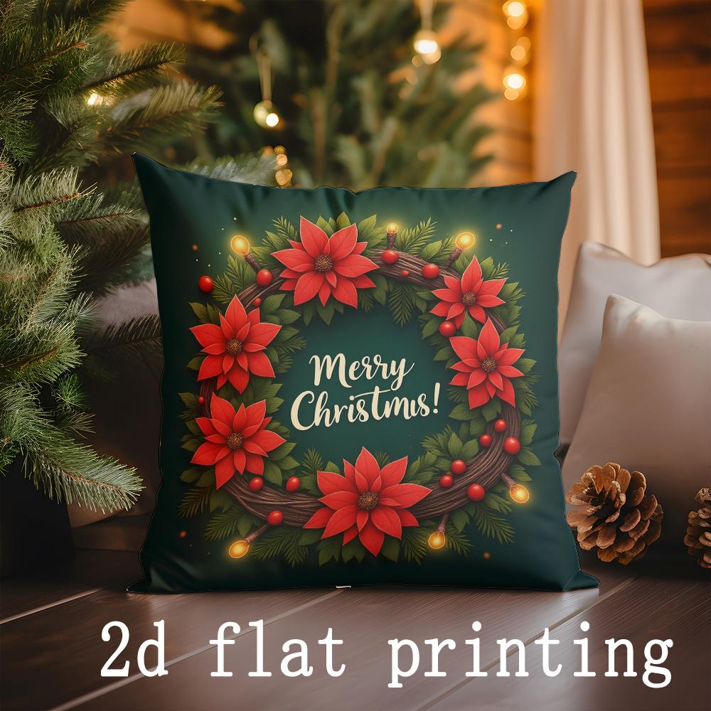 Kissenbezug mit weihnachtlichem und winterlichem Muster für Sofa, Schlafzimmer oder Auto