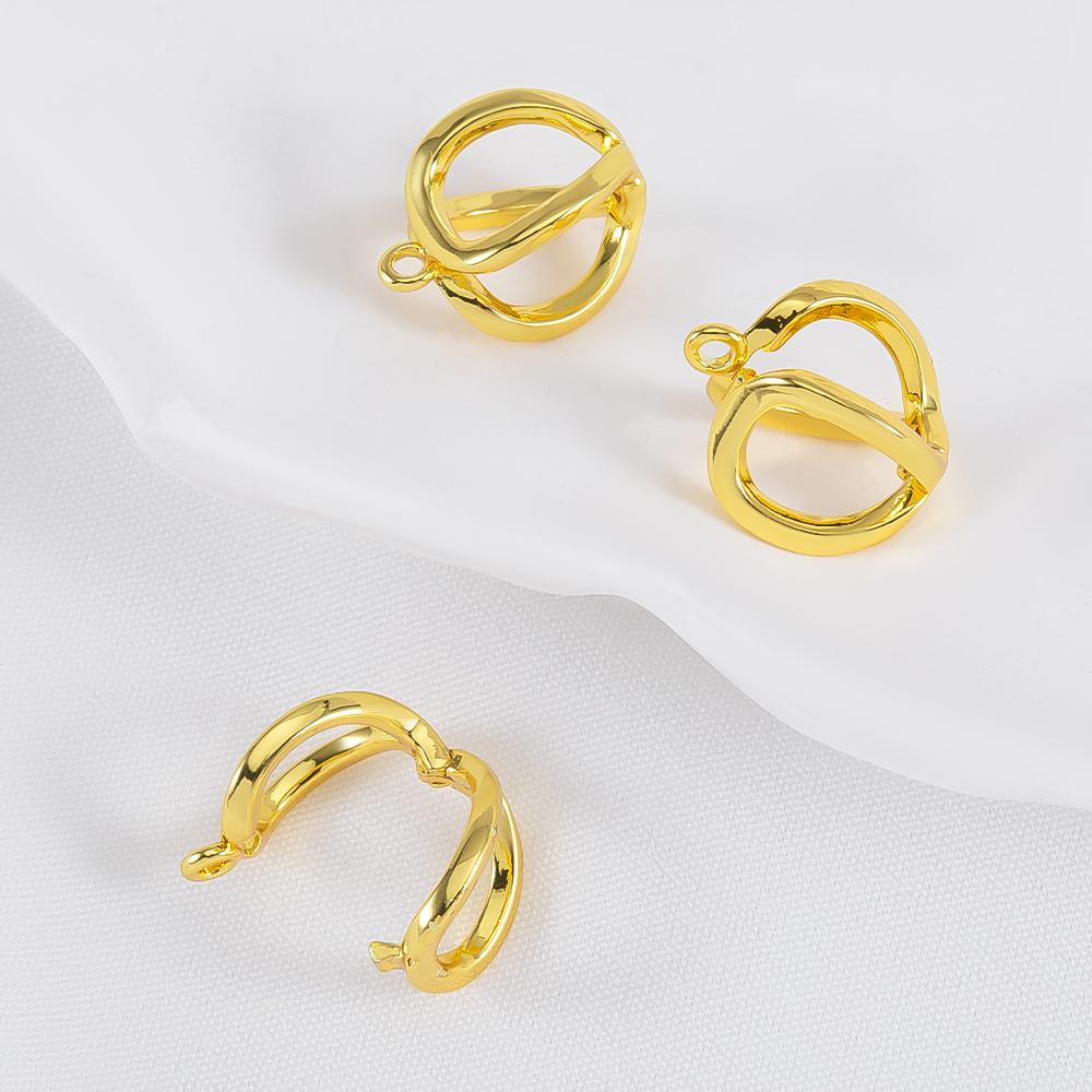 18K Gold Plated Brass Metal Pendant Bail Connector Pearl Enhancer Clips Clasps DIY Necklace Making Accessories Jewelry Materials