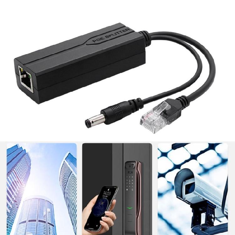 Plastic POE Splitter POE To 12V DC5.5x2.1 Power Transform, 48V To 12V With Overcurrent And Overheats Protections