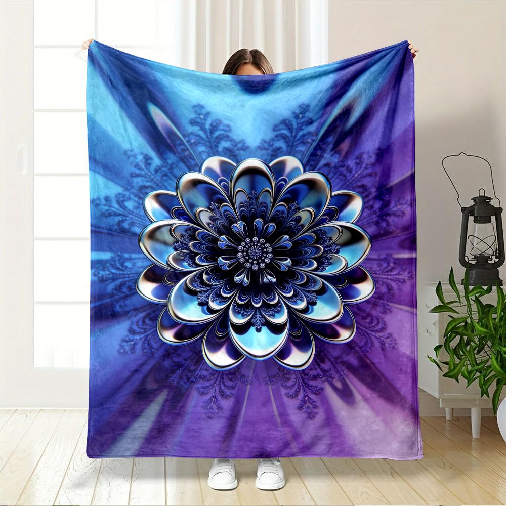 Abstract Metallic Floral Design Blanket Flannel blanket for bedroom, living room, sofa, and nap sofas.