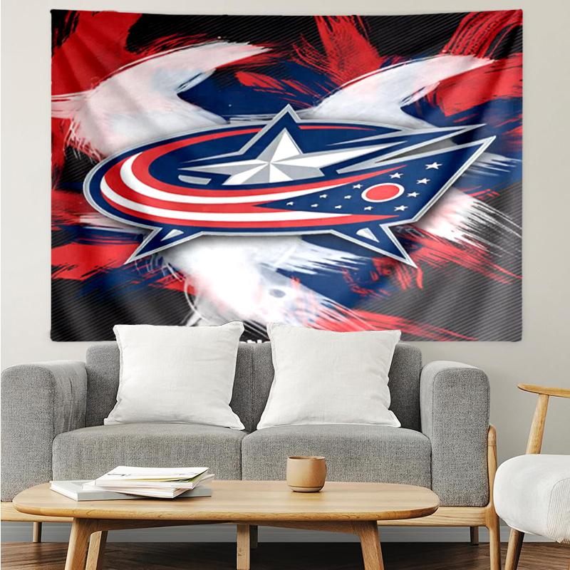 1PC Columbus Blue Jackets Heart Tapestry Accessories Playroom Tapestry, for Bedroom,Livingroom, dormitory Room Wall Decor Fan Birthday Gifts