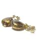 Venetiansk glass Gullfolie Sølvfolie Skive Store Motiv Øredobber med Silikondeksel [Cherr] AC302AC303