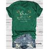 Women's Casual and Fashionable T-shirt with A Round Neck and Short Sleeves Featuring Bee and Letter Patterns