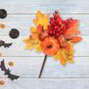 Artificial Maple Branches Vine Foliage with Pumpkin DIY Halloween Decor Kitchen Festival Table