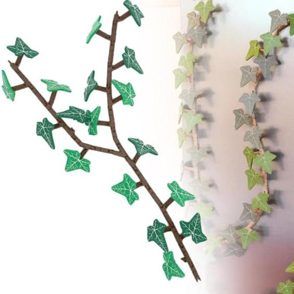 3D-gedruckter Efeu-Kühlschrankmagnet mit beweglichen Stielen, unechter Efeu, Einkaufsliste, Heimdekoration
