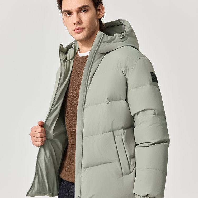 Skechers Windproof Waterproof Stain Resistant Warm Insulated Anti Static Versatile Short Hooded Down Jacket Men Outerwear L425M005-04H0