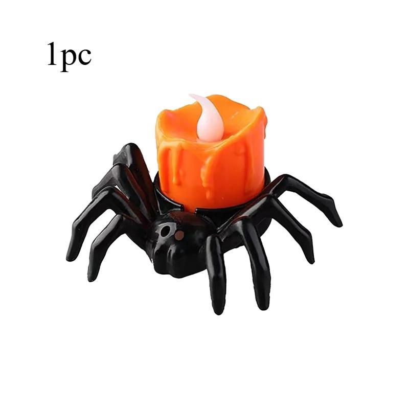 

Halloween Decorations Led Candle Light Plastic Spider Pumpkin Lamp For Home Bar Haunted House Halloween Party Decor Horror Props 1pc