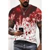 Halloween Problem Solved Bloody Graphic Men's T-Shirt For Men Clothing Short Sleeve Crew Neck Men Tops Horrible Tee Shirt Top