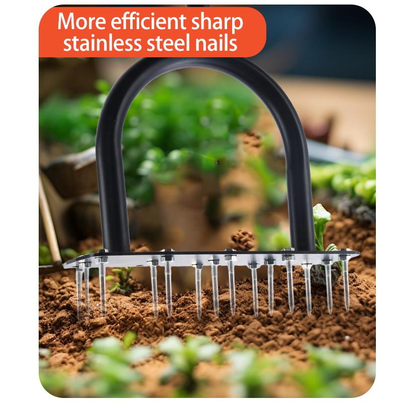 Ruční provzdušňovač trávníku Zahradní nástroj pro odběr půdy Praktický zemědělský nástroj pro kypření půdy pro péči o trávník, dvůr a zahradu