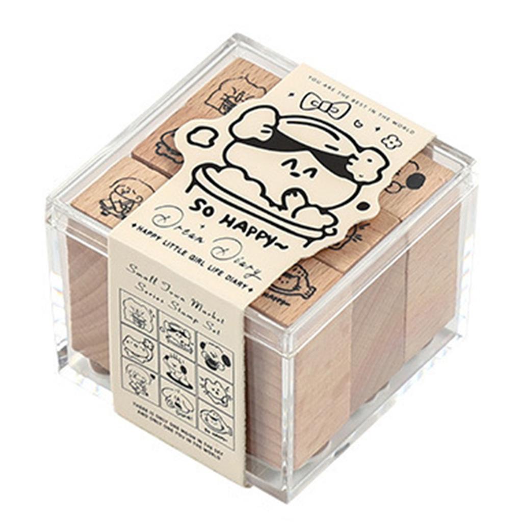 Lovely Cats Stamp Wood Rubber Stamp Cartoon Dogs Stamps Decorative Stamps for Scrapbooking Journals Card Making
