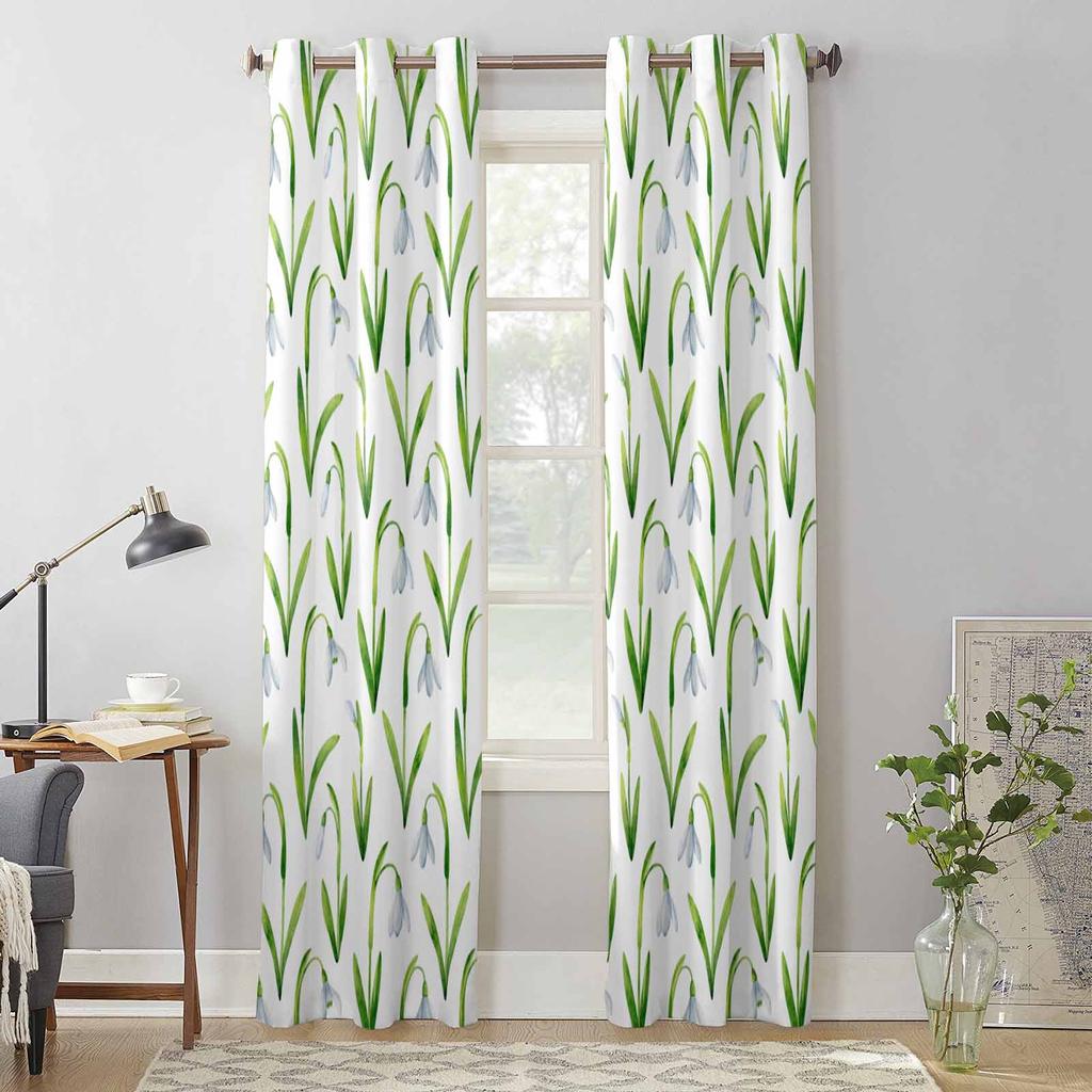 Spring Tulip Flowers Window Curtains for Living Room Luxury Bedroom Curtain Kitchen Blinds Drapes Curtains