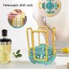 M-Portable Kitchen Dish Drying Rack Collapsible Bowl Holder Drainer Removable Tray for Compact Cabinet Organization