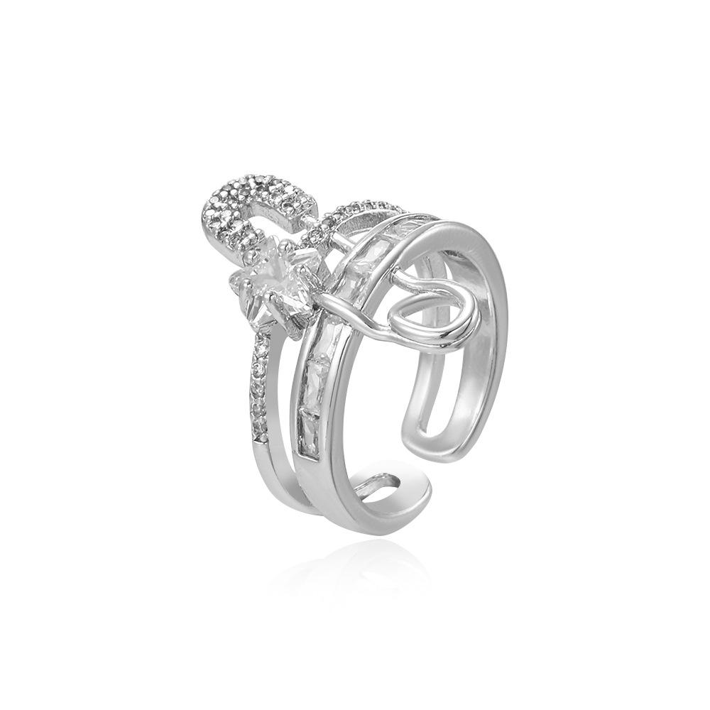 Verstellbarer Sicherheitsnadelring, 18 Karat vergoldet - Europäisch-amerikanischer Hip-Hop-Stil