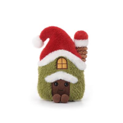 Apricot Lamb Christmas House Plush Toy for Kids, Soft and Cute Fluffy Christmas House for Girls and Boys, 18cm