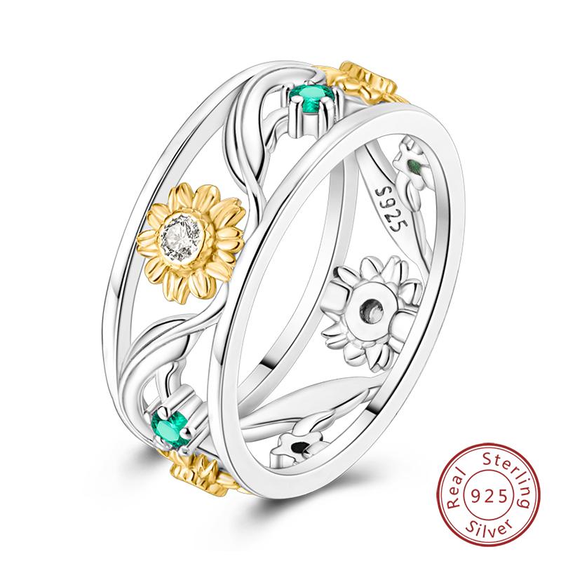 Fashion Luminous Firefly Rings 100% 925 Silver Eternal Heart-Shaped Zircon Rings Fine Wedding Engagement Jewelry Gifts