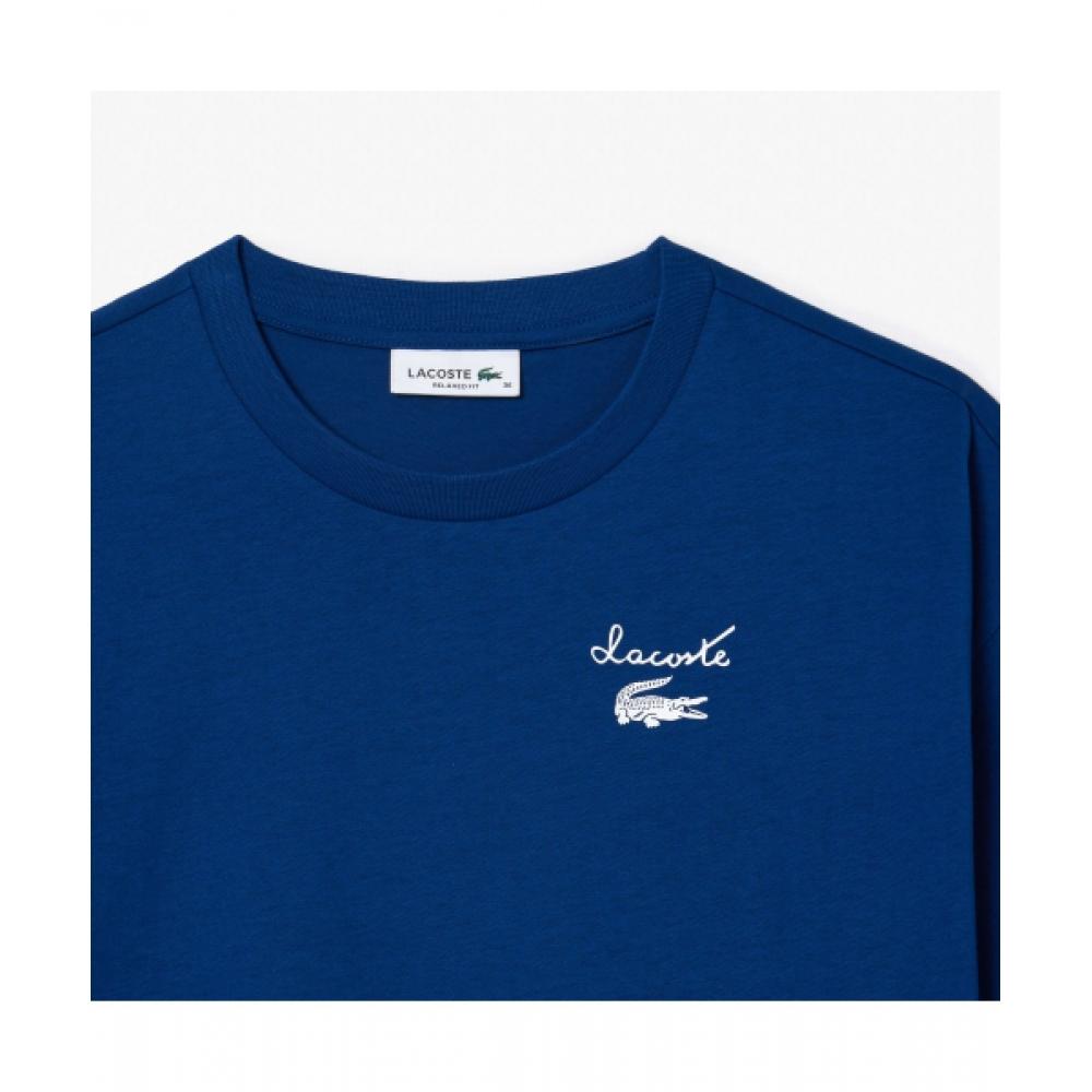 LacoSTe Women S Graphic PoinT ShorT Sleeve T ShirT [dark Blue]