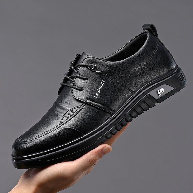 Fashion Men's Dress Shoes New Shiny Business Work Shoes Autumn Thick-soled Comfortable British Casual Men's Pu Leather Shoes for Men