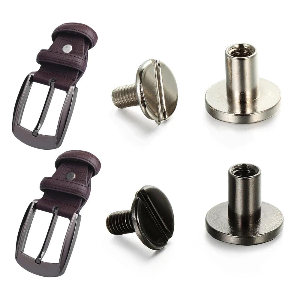 10Pcs Solid Nail Bolt Strap Rivets 5/6.5/ 8mm Screw Leather Craft Bookkeeping Round Head Screws For Luggage Clothes/Bag/Shoes