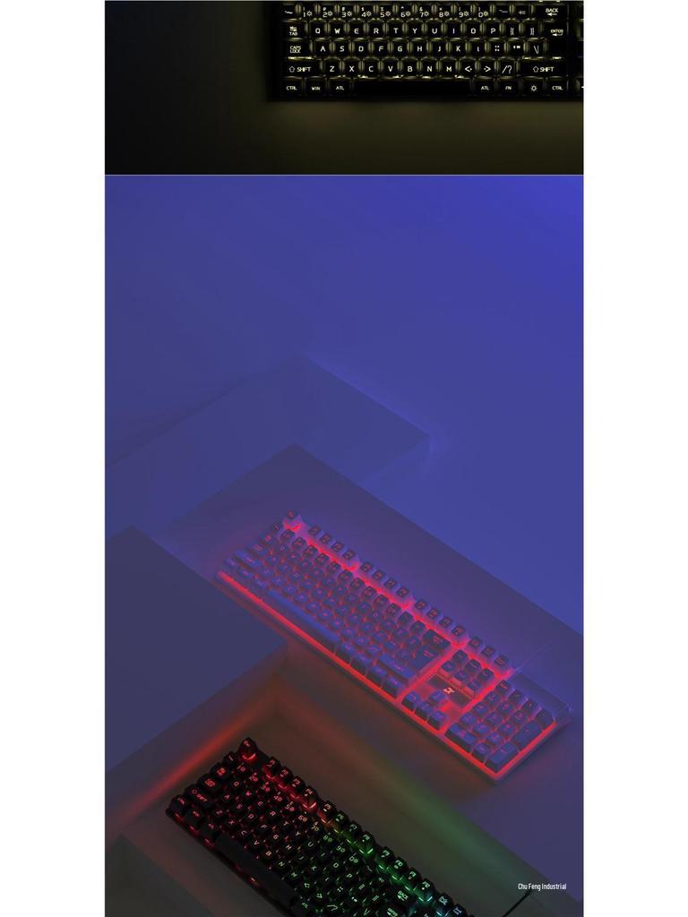 Luminous Wired Keyboard & Mouse Set with Floating Keycaps - USB, Mechanical Feel for Gaming Desktops & Laptops