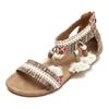Plus Size 41 42 Women Bohemia Wedge Sandals Female Summer Shoes Fringe National Style Open -Toe Roman Casual Shoes Low Heel
