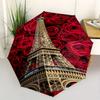 Eiffel Tower Rose Automatic Umbrella For Daily Use Birthday Christmas Valentine'S Day Gift Travel Umbrella Playful Design Durablet63
