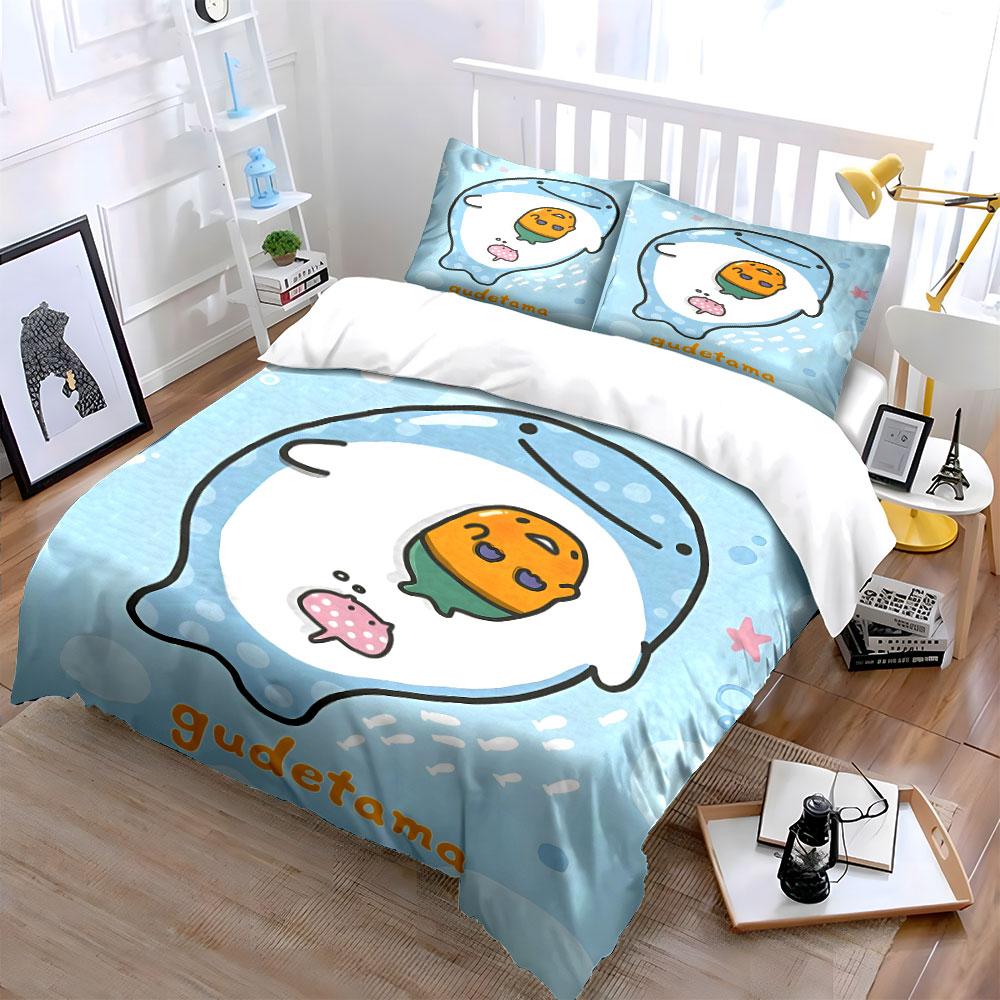 Egg character, mushroom, star. Bedding sets Duvet cover sets Duvet covers Pillowcases(1 * Duvet Cover 2 * Pillowcases without duvet insert)