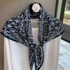 Spring and Autumn Premium Triangle Scarf Double Layer Satin Korean Edition Small Shawl Silky Smooth Foreign Style Neck Protection Silk Scarf Scarf