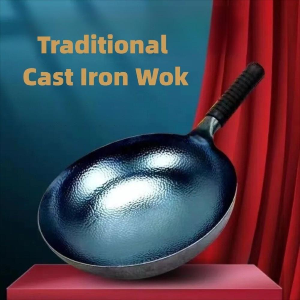 Handgeschmiedeter chinesischer Wok Antihaft Küchenwerkzeuge Langlebiges Kochgeschirr Kochtopf Gas Induktionsherd