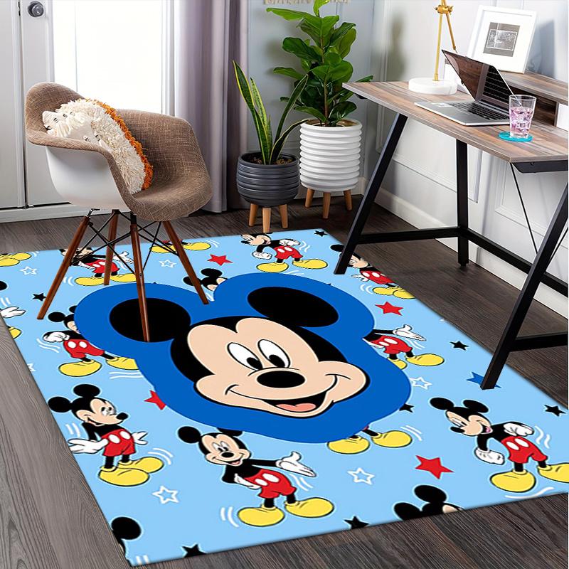 Office Rug Mickey Mouse, Cartoon Theme 3D Printed Anti-Slip Rug-Machine Washable for Living Room