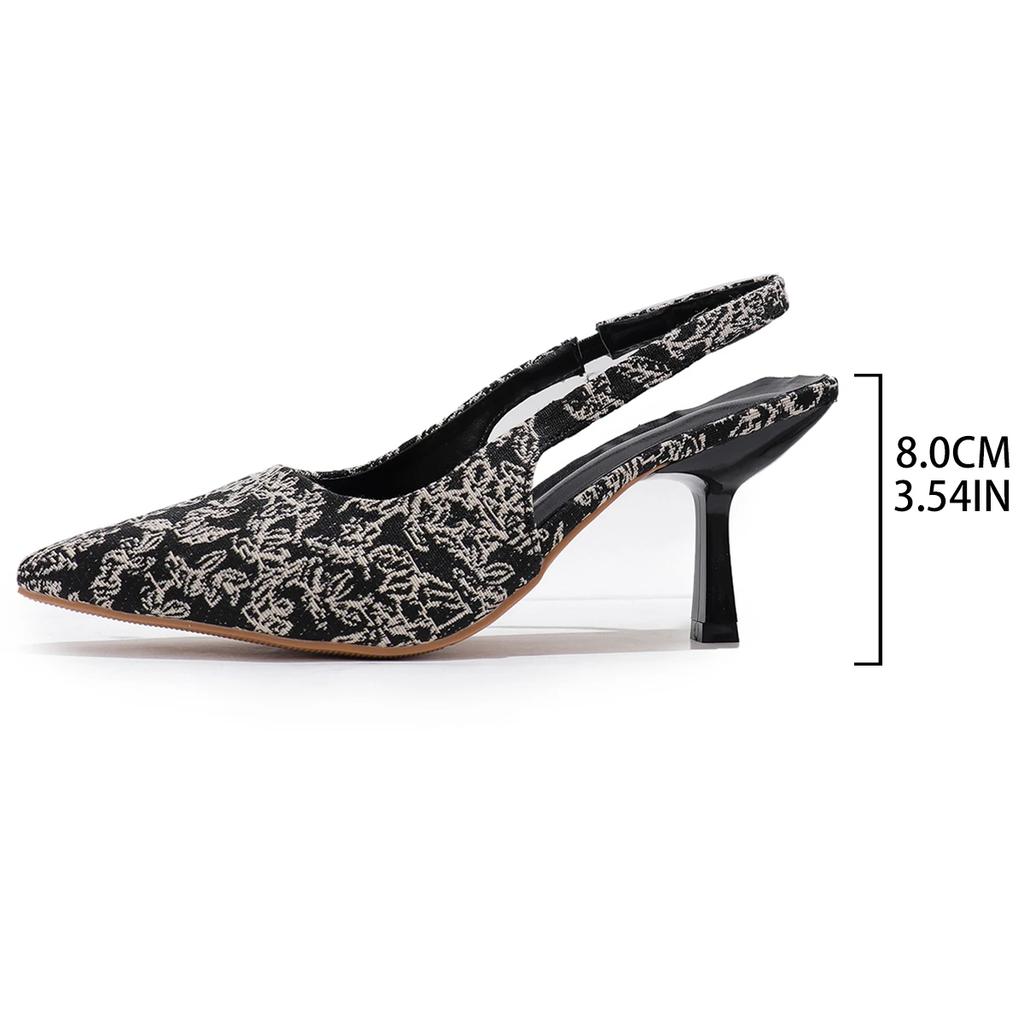 Fashion Women's Sandals 2025 Summer New Pointed Toe Closed Toe Embroidered High Heels Thin Heel Fashion Sandals Sandalias De Mujer