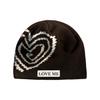 Tomseubeolseudei Heart Logo Beanie Brown
