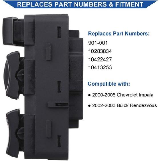 Main Window Switch Control For 2000-2005 Chevy Chevrolet Impala Buick Rendezvous