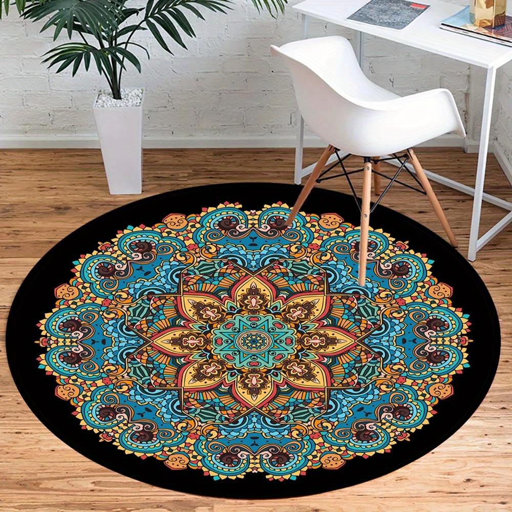 1pc Retro 3646939313 Pattern Round Floor Mat, Non-slip for Living Room Bedroom Chair Carpets Home Decor Gifts, Home Decor Room Decor Outdoor