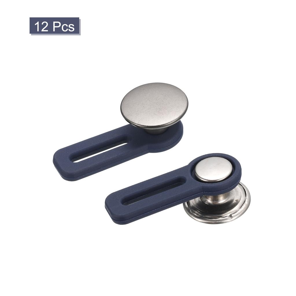 6/8/12pcs Button Extenders Alloy & Silicone Pants Waist Extension No-Sew Extend Buttons for Women Men's Pants Jeans Skirts 1.38"