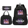 Kpop Anime Cartoon Printed Children'S School Bag Set Primary And Secondary School Student Pencil Bag College Meal Bag
