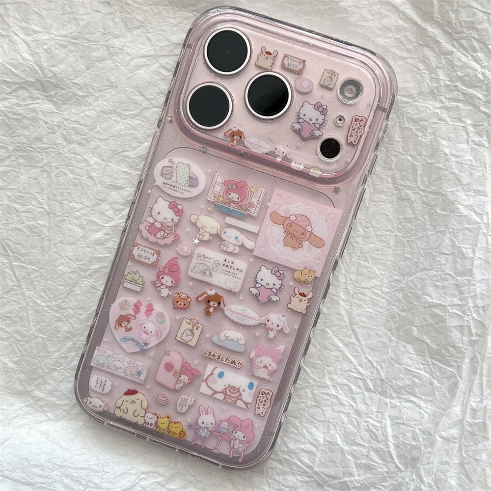 

Adorable Pink KT Cat Anti-Fall Phone Case for iPhone 14/13/12 PRO MAX iPhone 16 Pro Max