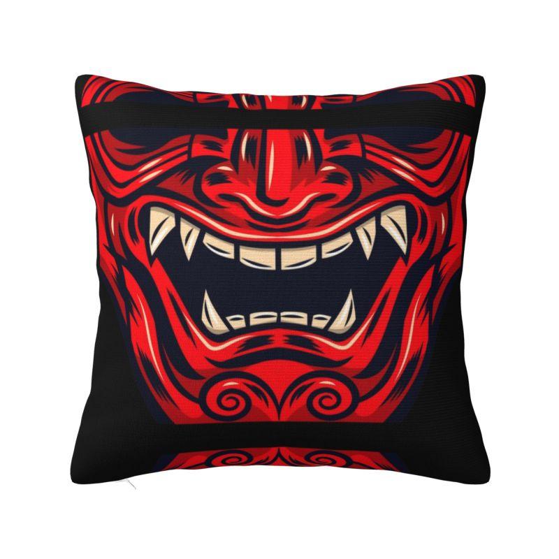 Luxury Fashion Samurai Warrior Oni Cushion Cover for Sofa Polyester Japanese Anime Armor Demon Pillow Case Decoration