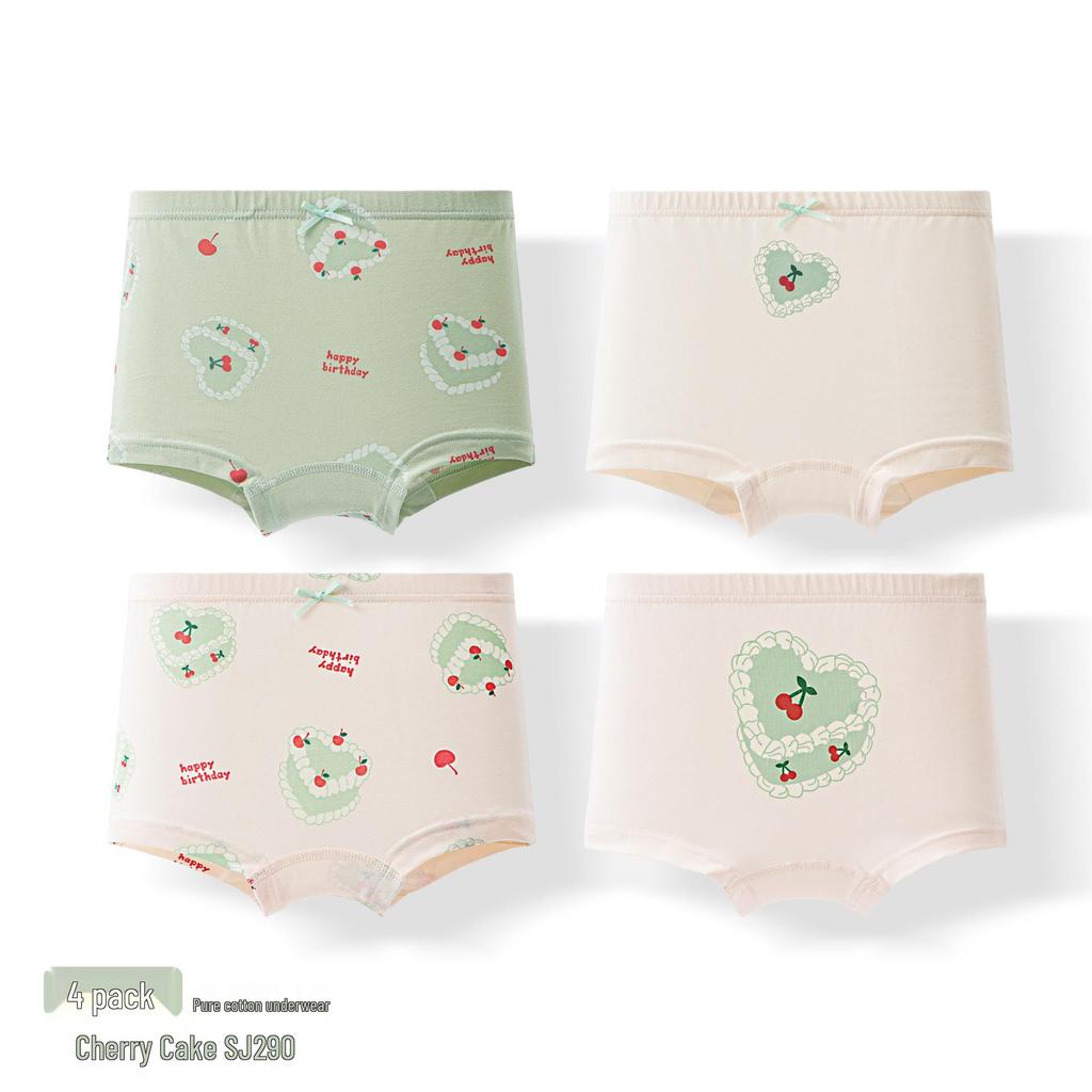 Pure Cotton Antibacterial Girls' Boxer Briefs - Class A, Autumn/Winter