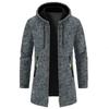 Chaqueta de Hombre Elegante Cárdigan con Cremallera y Capucha de Longitud Media Engrosada Ropa de Abrigo versátil para Otoño/Invierno