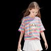 Girls' Striped Pure Cotton Short Sleeve T-shirt