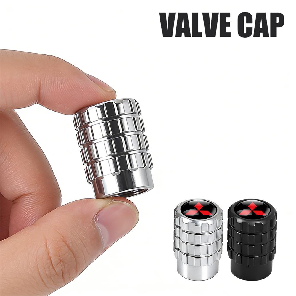 4Pcs Car Tire Valve Caps Metal Wheel Dust Covers Accessories For Mitsubishi Outlander RalliArt ASX Pajero Lancer Interior Decor