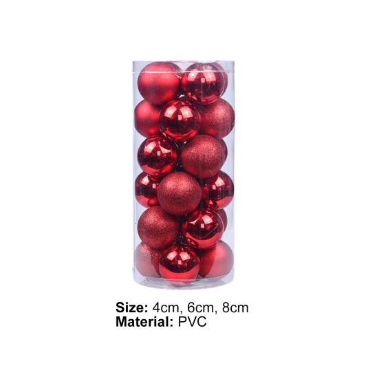 24Pcs/Set Christmas Balls Nordic Style Decorative Hanging Design Seasonal Decorations Christmas Ball Set for Xmas Tree